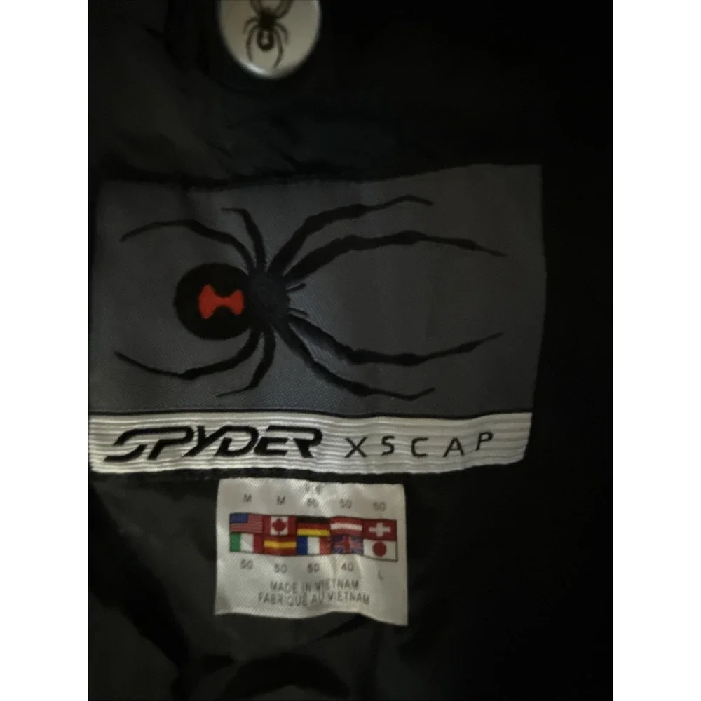 SPYDER Xscap Ski Jacket Mens M Black/Red Snowboard Shell Only No Hood READ